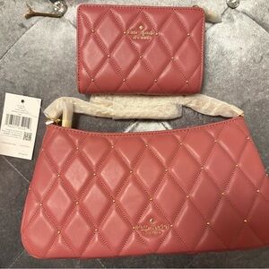 Nwt Kate Spade Carey Quilted Stud Purse & Wallet